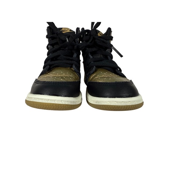 Nike Toddler Air Jordan 1 AJ1 Retro High OG Black/Gold Shoes FD1413-071 Sz 9C - Picture 5 of 9